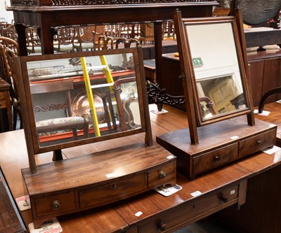 Lot 1378 - Two George III Mahogany Dressing Table Mirrors...