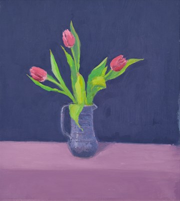 Lot 568 - John Miller (1931-2002) "Tulips" Oil on canvas,...