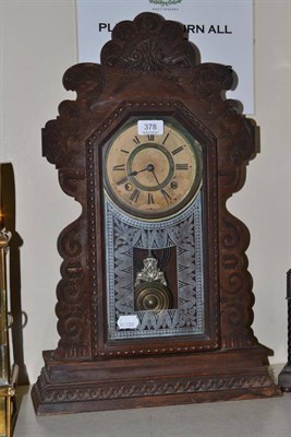 Lot 378 - A drop dial mantel clock