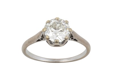Lot 2344 - A Diamond Solitaire Ring the transitional cut...