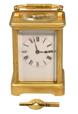 Lot 193 - A French Brass Striking Carriage Clock, signed...