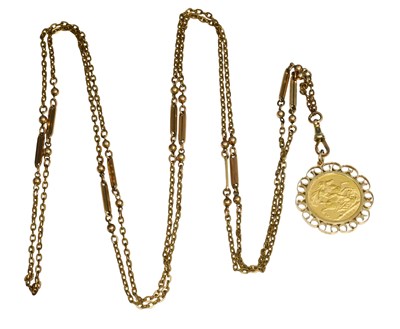 Lot 358 - An Edwardian Sovereign Pendant on Chain, dated...
