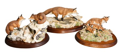 Lot 1095 - Border Fine Arts Fox Groups Comprising: 'Cool...