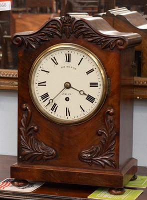 Lot 1358 - A Mahogany Table Timepiece, signed Tridgeon...