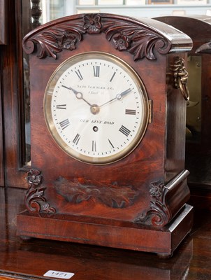 Lot 1472 - A Mahogany Table Timepiece, retailed by Saum....