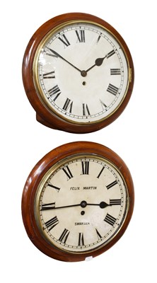 Lot 1335 - A Mahogany 12" Dial Wall Timepiece, retailed...