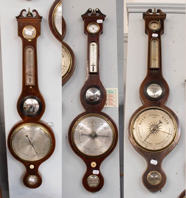 Lot 1467 - Three Mahogany Wheel Barometers, all circa 1850