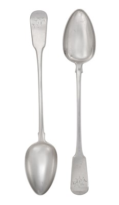 Lot 2034 - A Pair of George IV Provincial Silver Basting-Spoons
