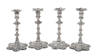 Lot 2008 - A Set of Four George III Silver Candlesticks