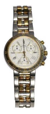 Lot 290 - A Bi-Metal Quartz Calendar Chronograph Rotary...