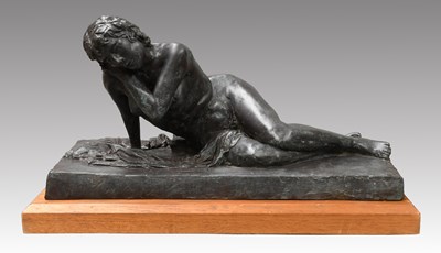 Lot 248 - A Bronze Figure of a Recumbent Nude, signed...