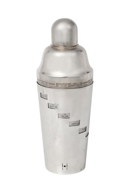 Lot 2163 - A George V Silver Plate 'Recipe' Cocktail-Shaker