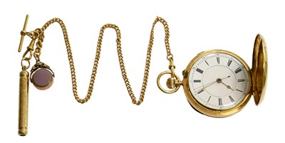 Lot 419 - An 18 Carat Gold Full Hunter Chronograph...