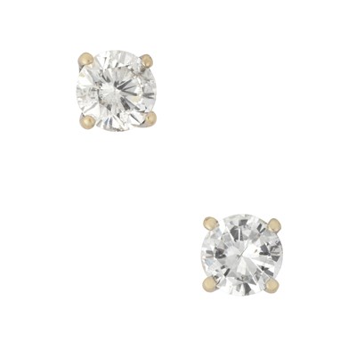Lot 2314 - A Pair of 18 Carat White Gold Diamond...