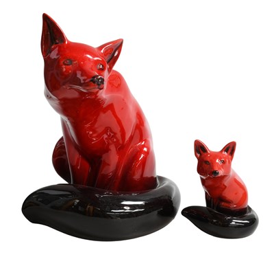 Lot 289 - A Royal Doulton Flambe Model of a Seated Fox,...