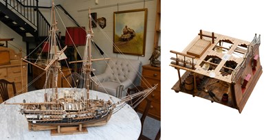 Lot 251 - A Scale Model Ship, scratch built in the form...