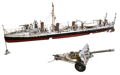 Lot 250 - A Scratch Built Model of a Naval Warship,...