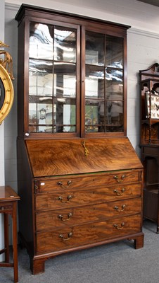 Lot 1473 - A George III Mahogany Bureau Bookcase, the...