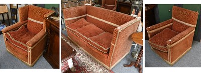 Lot 1509 - An Early 20th Century Three Piece Knole Style...