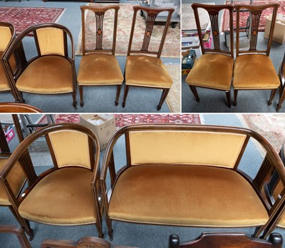 Lot 1416 - An Edwardian Inlaid Mahogany Seven Piece...