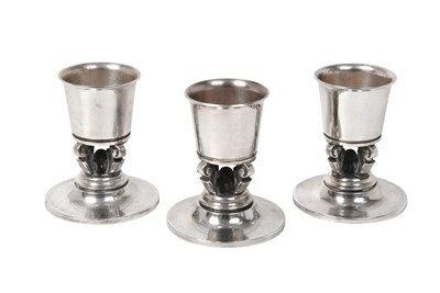 Lot 2092 - Three Danish Silver Candlesticks