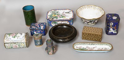 Lot 100 - A Collection of Cantonese Enamel and Cloisonne,...