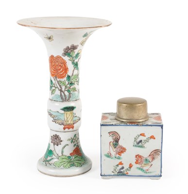 Lot 43 - A Chinese Porcelain Gu Vase, Kangxi reign mark...