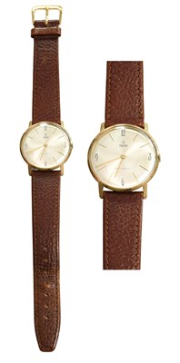 Lot 417 - A 9 Carat Gold Wristwatch, signed Tudor, Shock-...