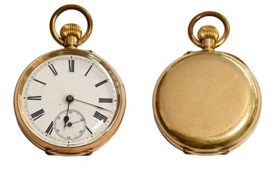 Lot 414 - A 14 Carat Gold Open Faced Pocket Watch,...