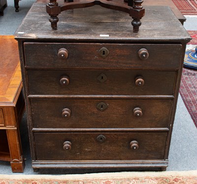 Lot 1417 - A Small Late 17th Century Oak Four Height...