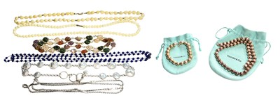 Lot 382 - A Bead Necklace and Bracelet, by Tiffany & Co.,...