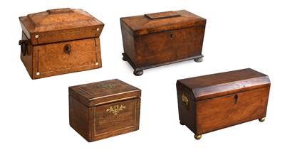 Lot 106 - An Early Victorian Burr Walnut Tea Caddy,...