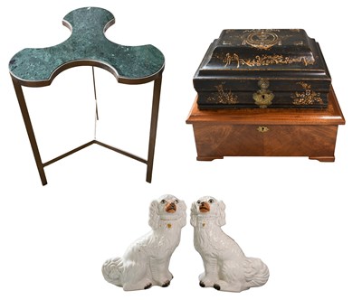 Lot 198 - An 18th Century Black Japanned Work Box, a...
