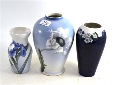 Lot 418 - Three Copenhagen vases