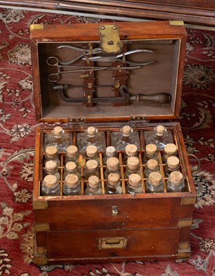 Lot 1507 - A Reproduction Campaign Surgeons Kit, in brass...