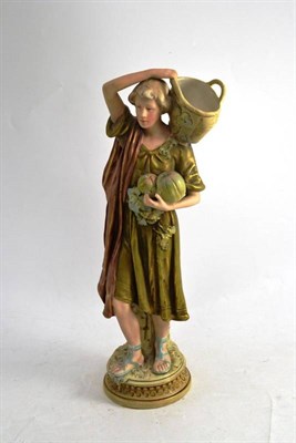 Lot 422 - Royal Dux figure of a fruit seller