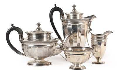 Lot 1 - A Four-Piece George V Silver Tea-Service, by...