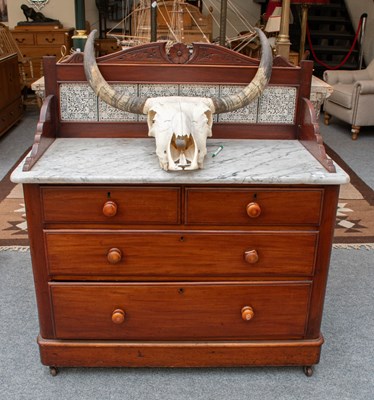 Lot 1524 - A Late Victorian Mahogany Wash Stand, with...
