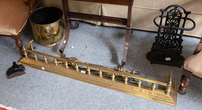 Lot 1501 - A 19th Century Brass Fire Curb, together with...
