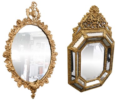 Lot 1555 - A 19th Century Gilt Framed Sectional Mirror,...