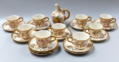 Lot 126 - A Royal Worcester Porcelain Part Teaset, ivory...