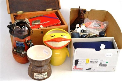 Lot 428 - A quantity of collector's items, underwater camera, Baku vase, vesta cases, etc