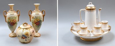 Lot 68 - A Pair of Royal Worcester Porcelain...