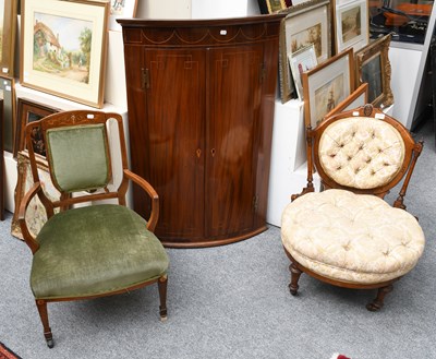 Lot 1549 - A George III Mahogany Bow Fronted Hanging...