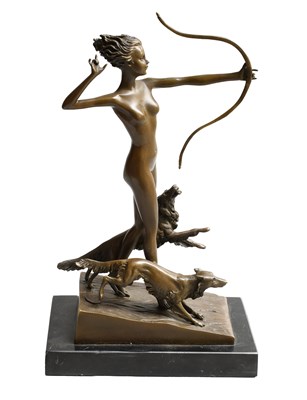 Lot 182 - A Modern Art Deco Style Bronze Group, after...