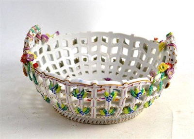 Lot 434 - A Marcolini Meissen type flower encrusted porcelain basket