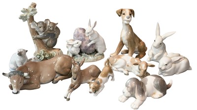 Lot 125 - Lladro Porcelain Animal Models, including...
