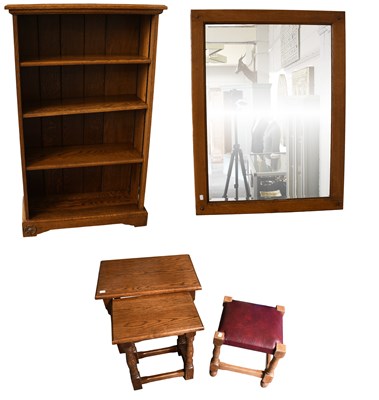 Lot 1556 - Paul Kent (Grassington) Oak Open Bookcase,...
