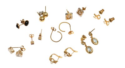 Lot 368 - Nine Pairs of Earrings, including a pair of 9...