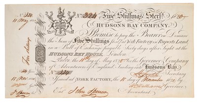 Lot Canada, Hudson's Bay Company, Five Shillings...